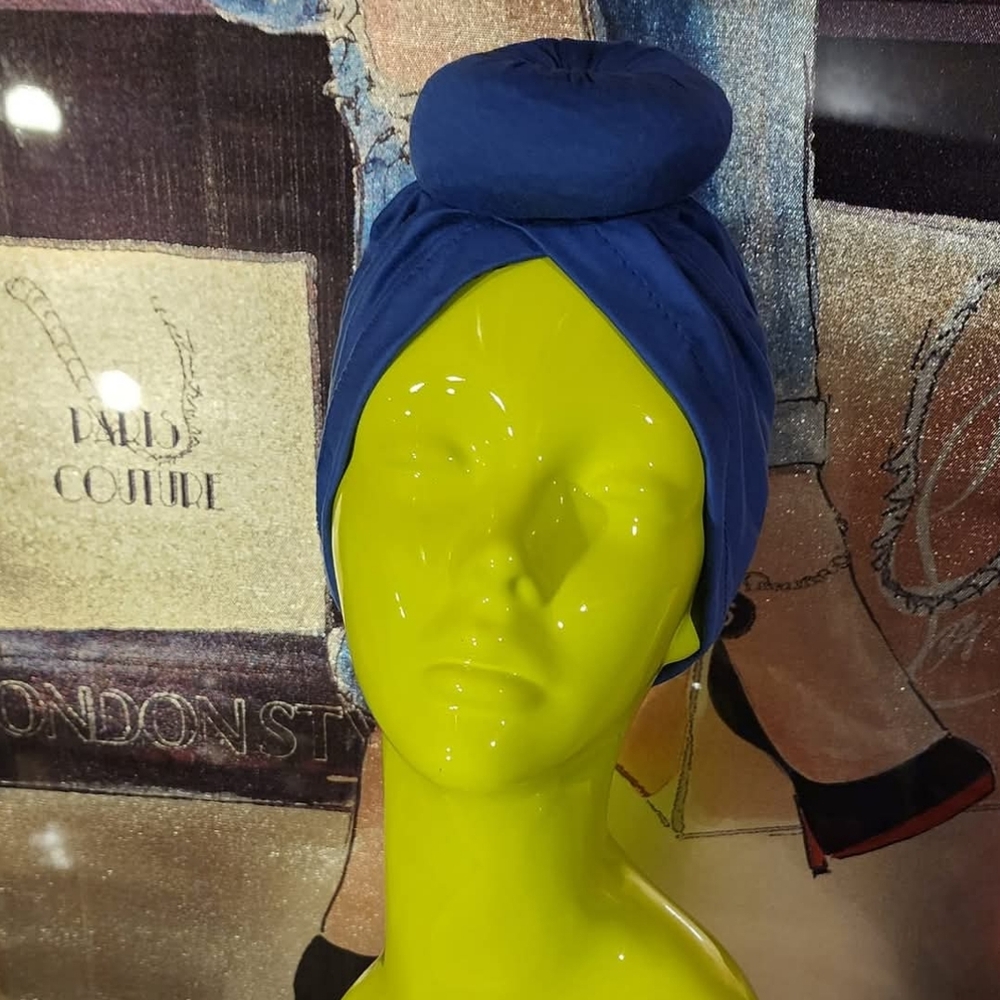 Elegant Blue Head Wrap